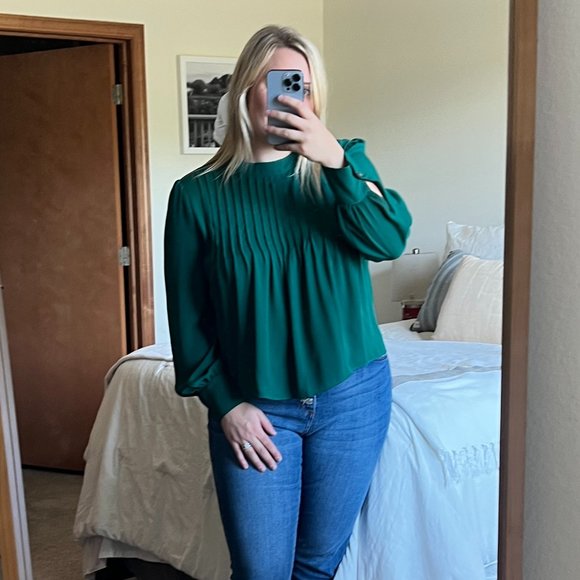 Ann Taylor Factory Green Blouse - Picture 1 of 3
